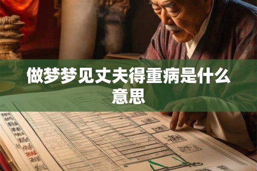 做梦梦见丈夫得重病是什么意思