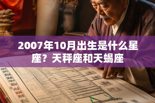 2007年10月出生是什么星座？天秤座和天蝎座