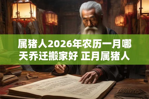 属猪人2026年农历一月哪天乔迁搬家好 正月属猪人搬家吉日