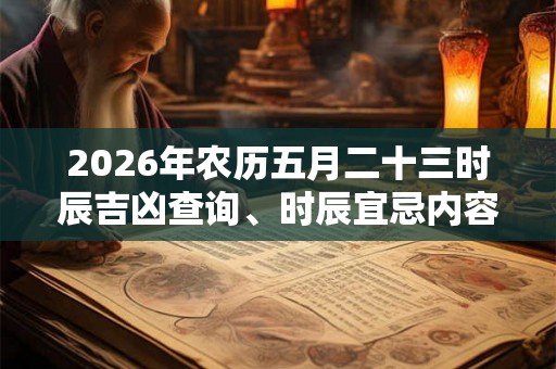 2026年农历五月二十三时辰吉凶查询、时辰宜忌内容查询 2026年农历五月二十三时辰吉凶查询、时辰宜忌内容查询