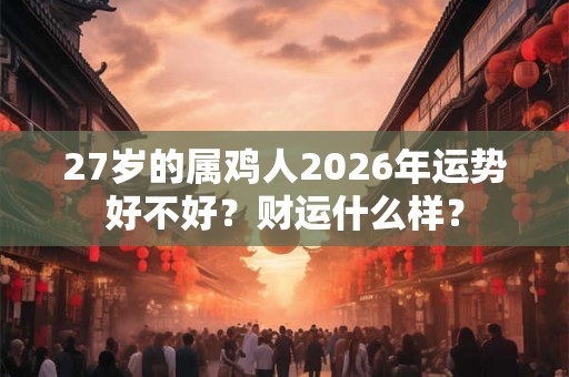 27岁的属鸡人2026年运势好不好？财运什么样？
