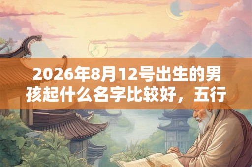 2026年8月12号出生的男孩起什么名字比较好，五行属什么