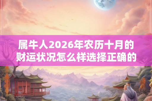 属牛人2026年农历十月的财运状况怎么样选择正确的求财方法