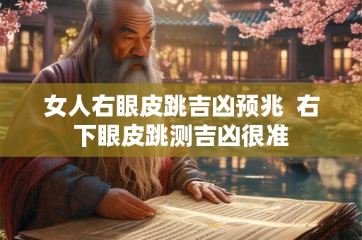 女人右眼皮跳吉凶预兆  右下眼皮跳测吉凶很准