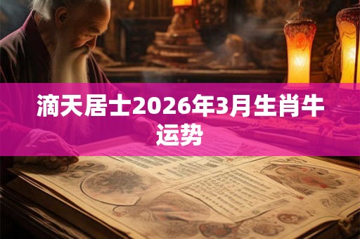 滴天居士2026年3月生肖牛运势
