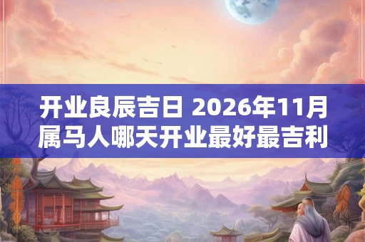 开业良辰吉日 2026年11月属马人哪天开业最好最吉利
