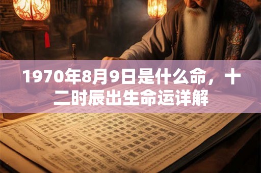 1970年8月9日是什么命，十二时辰出生命运详解