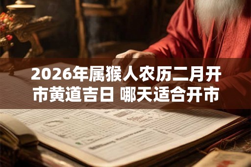2026年属猴人农历二月开市黄道吉日 哪天适合开市
