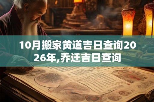 10月搬家黄道吉日查询2026年,乔迁吉日查询