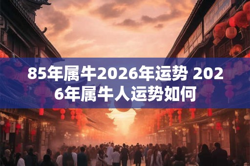 85年属牛2026年运势 2026年属牛人运势如何