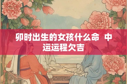 卯时出生的女孩什么命  中运运程欠吉