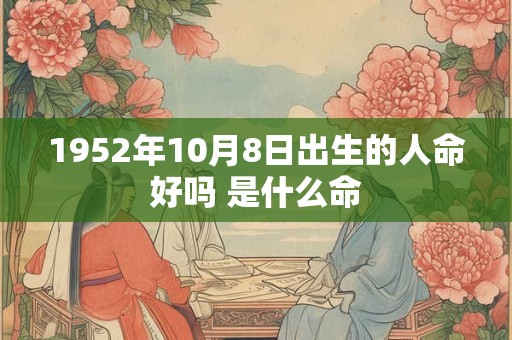1952年10月8日出生的人命好吗 是什么命