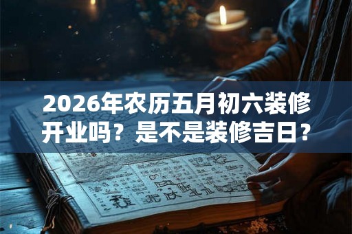 2026年农历五月初六装修开业吗？是不是装修吉日？