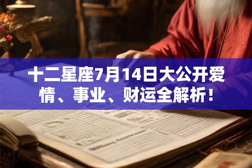 十二星座7月14日大公开爱情、事业、财运全解析！
