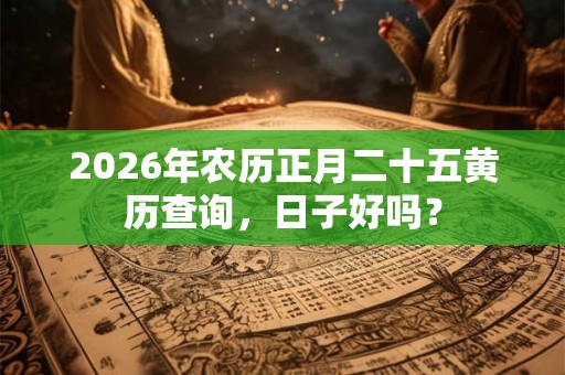 2026年农历正月二十五黄历查询，日子好吗？