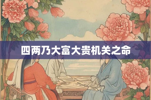 四两乃大富大贵机关之命