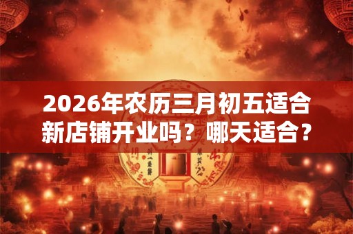 2026年农历三月初五适合新店铺开业吗？哪天适合？