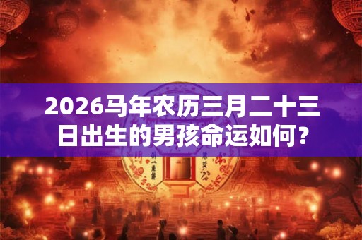2026马年农历三月二十三日出生的男孩命运如何？