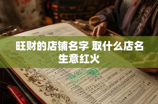 旺财的店铺名字 取什么店名生意红火