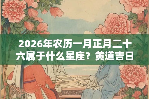 2026年农历一月正月二十六属于什么星座?黄道吉日吗? 2026年农历一月正月二十六属于什么星座?黄道吉日吗?