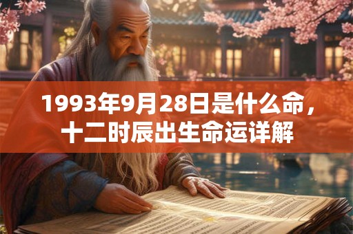 1993年9月28日是什么命，十二时辰出生命运详解