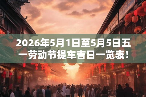 2026年5月1日至5月5日五一劳动节提车吉日一览表! 2026年5月1日至5月5日五一劳动节提车吉日一览表!
