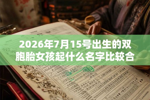 2026年7月15号出生的双胞胎女孩起什么名字比较合适，五行属什么？