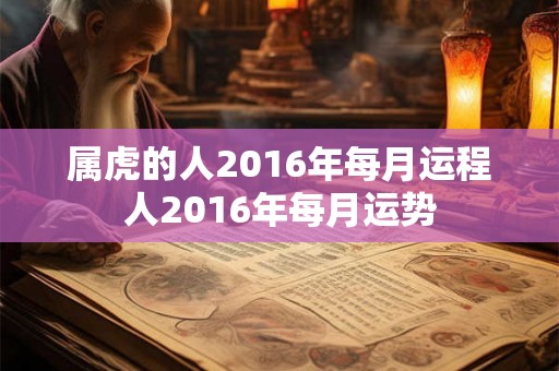 属虎的人2016年每月运程人2016年每月运势