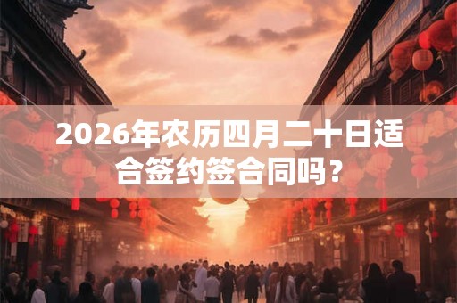 2026年农历四月二十日适合签约签合同吗? 2026年农历四月二十日适合签约签合同吗?