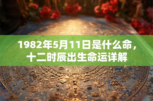 1982年5月11日是什么命，十二时辰出生命运详解