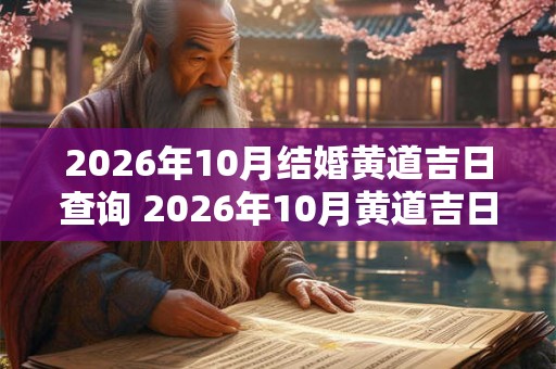 2026年10月结婚黄道吉日查询 2026年10月黄道吉日结婚查询