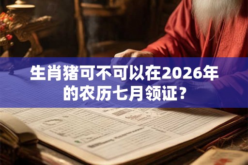 生肖猪可不可以在2026年的农历七月领证？