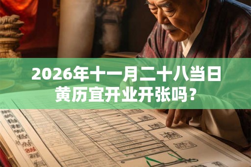 2026年十一月二十八当日黄历宜开业开张吗？
