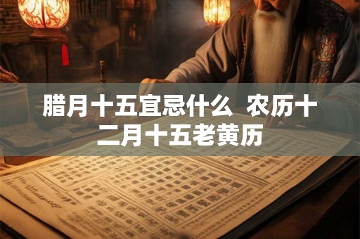 腊月十五宜忌什么  农历十二月十五老黄历