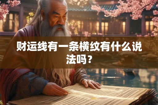财运线有一条横纹有什么说法吗？
