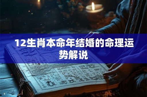 12生肖本命年结婚的命理运势解说