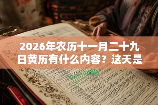 2026年农历十一月二十九日黄历有什么内容？这天是出殡的好日子吗？
