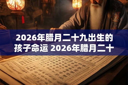 2026年腊月二十九出生的孩子命运 2026年腊月二十九出生的孩子属什么