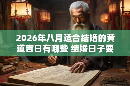 2026年八月适合结婚的黄道吉日有哪些 结婚日子要如何选择 2026年八月适合结婚的黄道吉日有哪些 结婚日子要如何选择