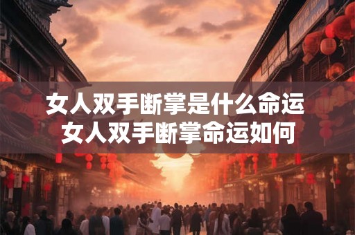女人双手断掌是什么命运 女人双手断掌命运如何 女人双手断掌是什么命运 女人双手断掌命运如何