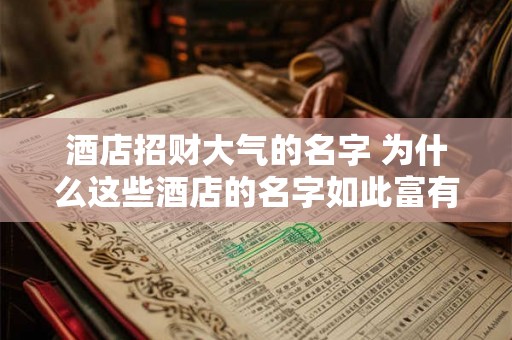 酒店招财大气的名字 为什么这些酒店的名字如此富有气势