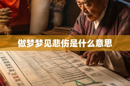 做梦梦见悲伤是什么意思 做梦梦见悲伤是什么意思