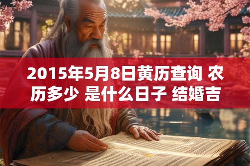 2015年5月8日黄历查询 农历多少 是什么日子 结婚吉时 2015年5月8日黄历查询 农历多少 是什么日子 结婚吉时