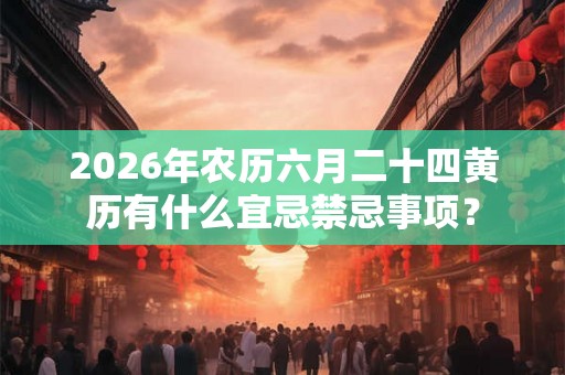 2026年农历六月二十四黄历有什么宜忌禁忌事项？