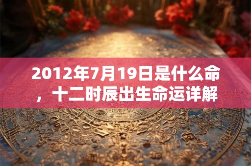 2012年7月19日是什么命，十二时辰出生命运详解
