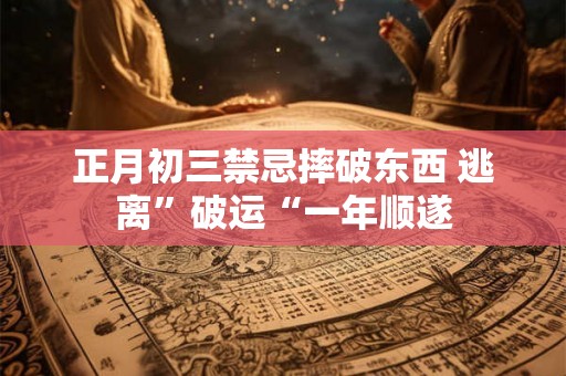 正月初三禁忌摔破东西 逃离”破运“一年顺遂 正月初三禁忌摔破东西 逃离”破运“一年顺遂