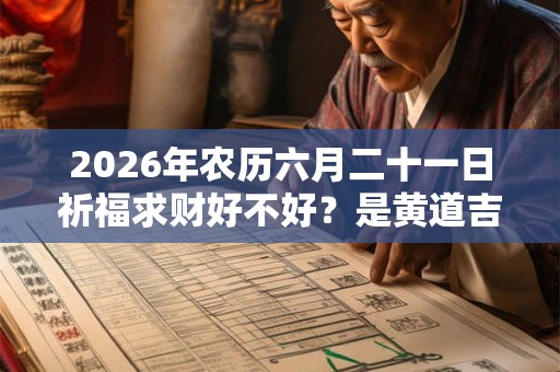 2026年农历六月二十一日祈福求财好不好？是黄道吉日吗？