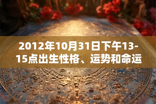 2012年10月31日下午13-15点出生性格、运势和命运