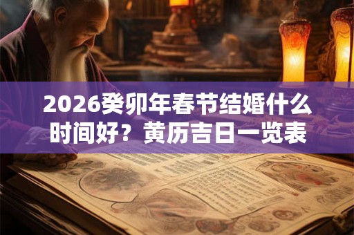 2026癸卯年春节结婚什么时间好?黄历吉日一览表 2026癸卯年春节结婚什么时间好?黄历吉日一览表