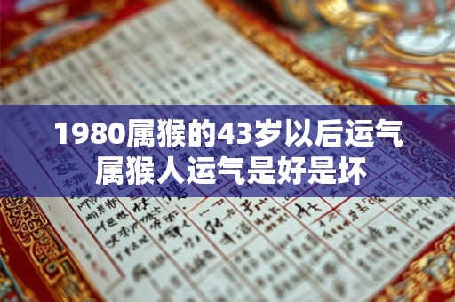 1980属猴的43岁以后运气 属猴人运气是好是坏